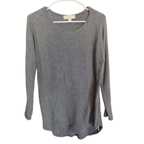 Michael Michael Kors Tunic Sweater Top S Womens Gray Side Zip Long Sleeve - Picture 1 of 5